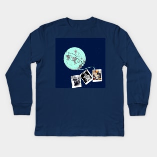 MOON PHOTO CAT Kids Long Sleeve T-Shirt